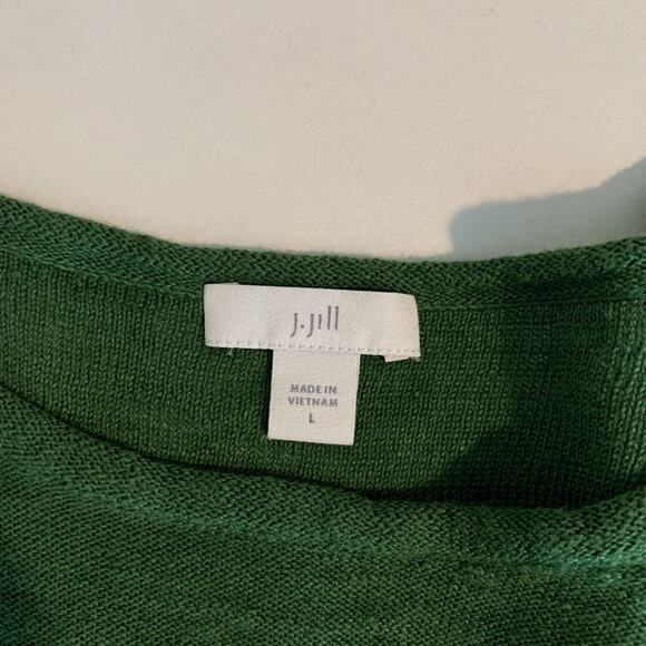 J Jill Sweater Womens L Large Basil Linen Blend Lightweight Bracelet Sleeve - Picture 9 of 14